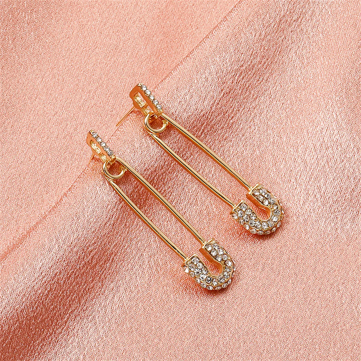 Cubic Zirconia & 18K Gold-Plated Pin Drop Earrings