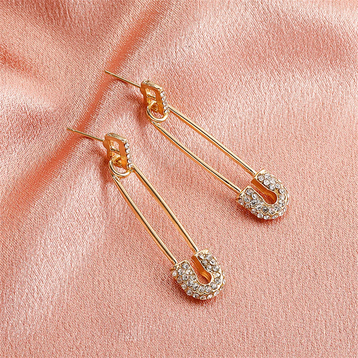 Cubic Zirconia & 18K Gold-Plated Pin Drop Earrings