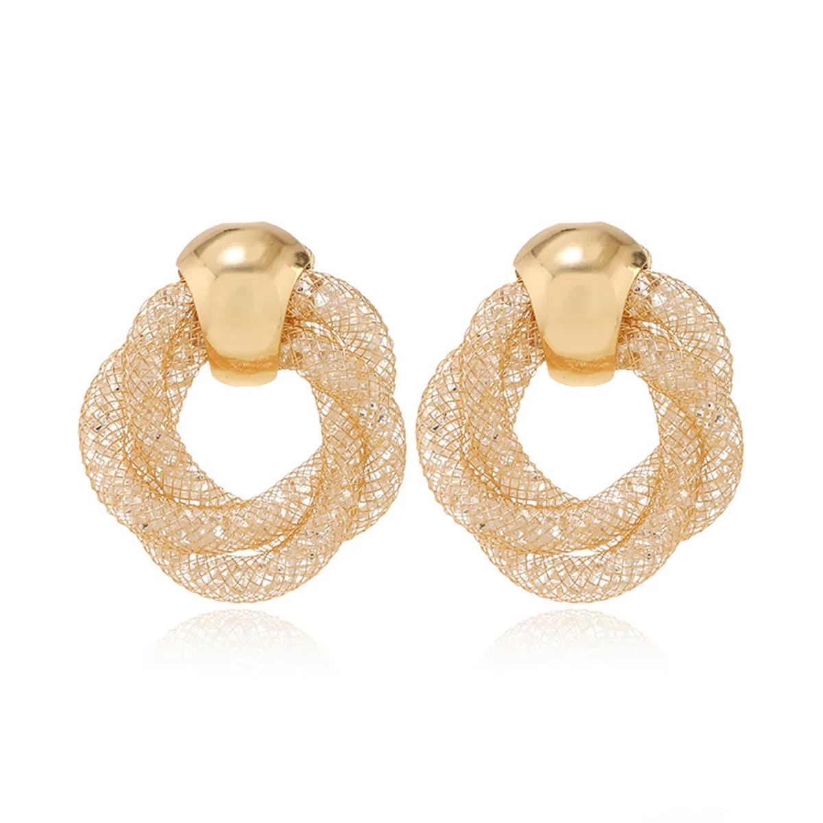 Cubic Zirconia & 18K Gold-Plated Web Twine Drop Earrings