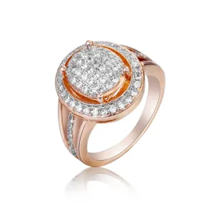 Cubic Zirconia & 18K Rose Gold-Plated Sunflower Hola Ring