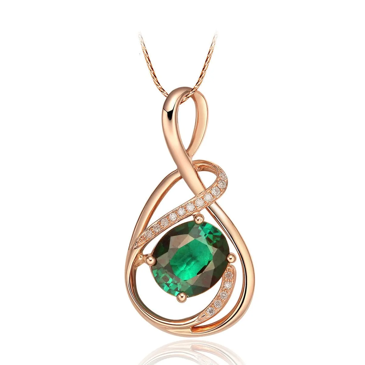 Cubic Zirconia & Crystal 18K Rose Gold-Plated Botany Pendant Necklace