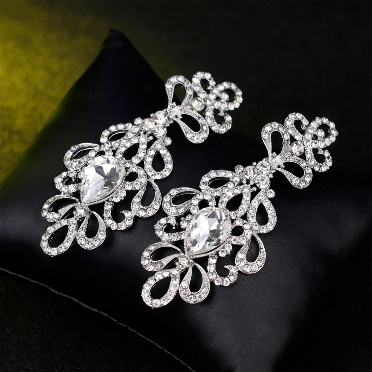 Cubic Zirconia & Crystal Botanical Drop Earrings