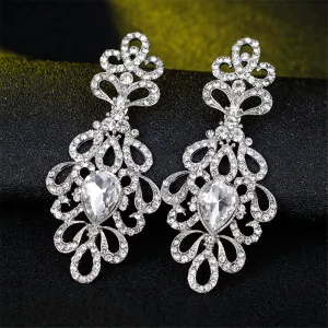 Cubic Zirconia & Crystal Botanical Drop Earrings
