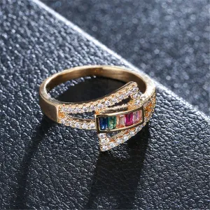 Cubic Zirconia & Rainbow Crystal Ring