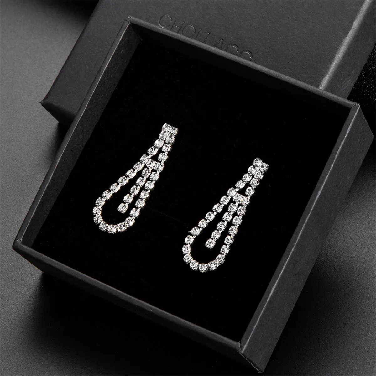 Cubic Zirconia & Silver-Plated Statement Necklace & Drop Earrings