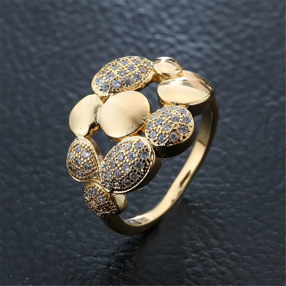Cubic Zirconia Botany Circle Cluster Ring