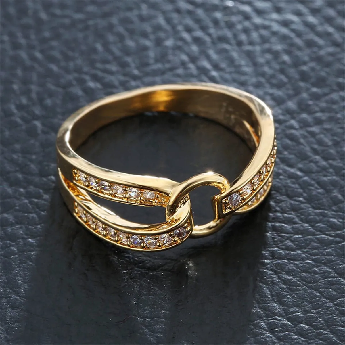 Cubic Zirconia Loop Hook Ring