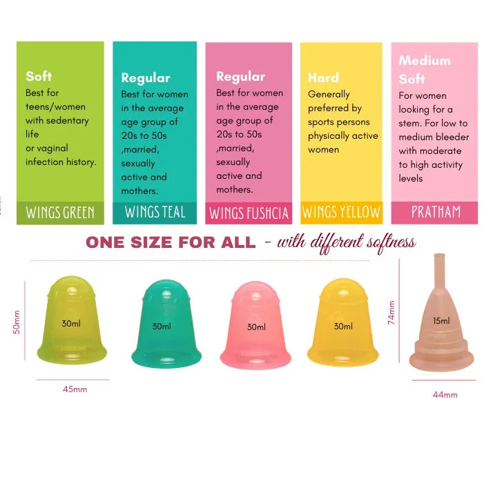 Cup and Pad Combo: Soft Menstrual Cup with 2 Cloth Panty Liners