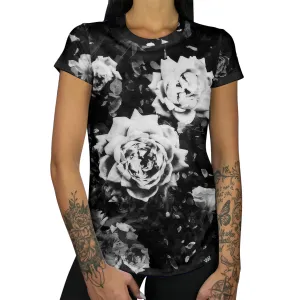 Dark White Rose Women's Shirt