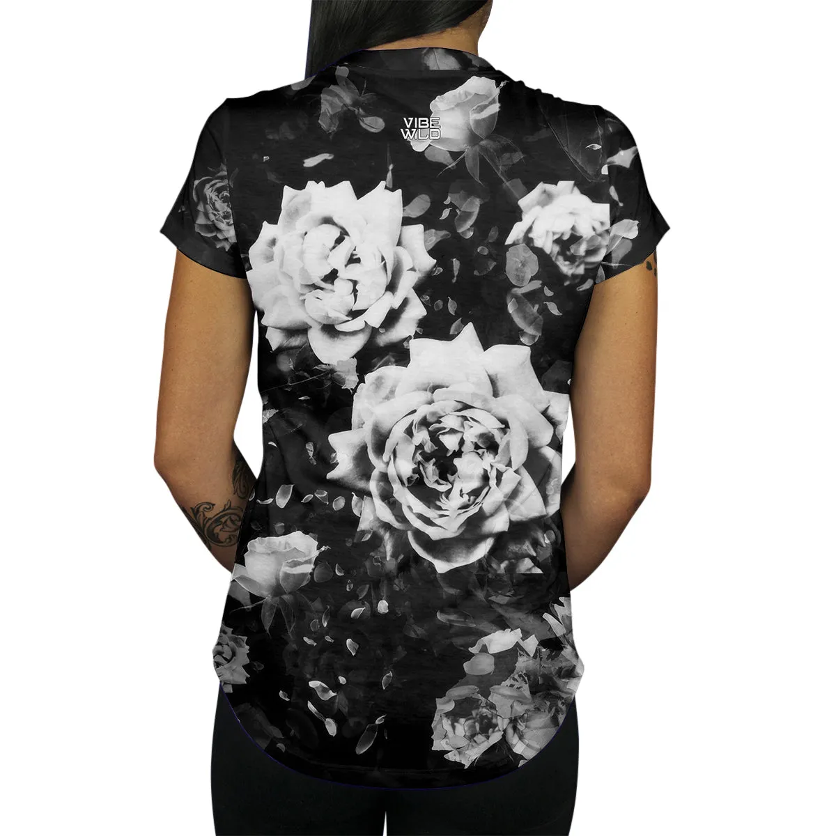 Dark White Rose Women's Shirt