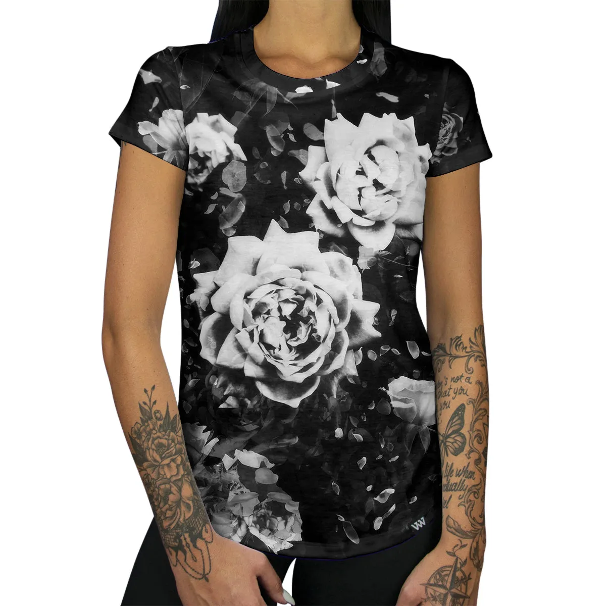 Dark White Rose Women's Shirt