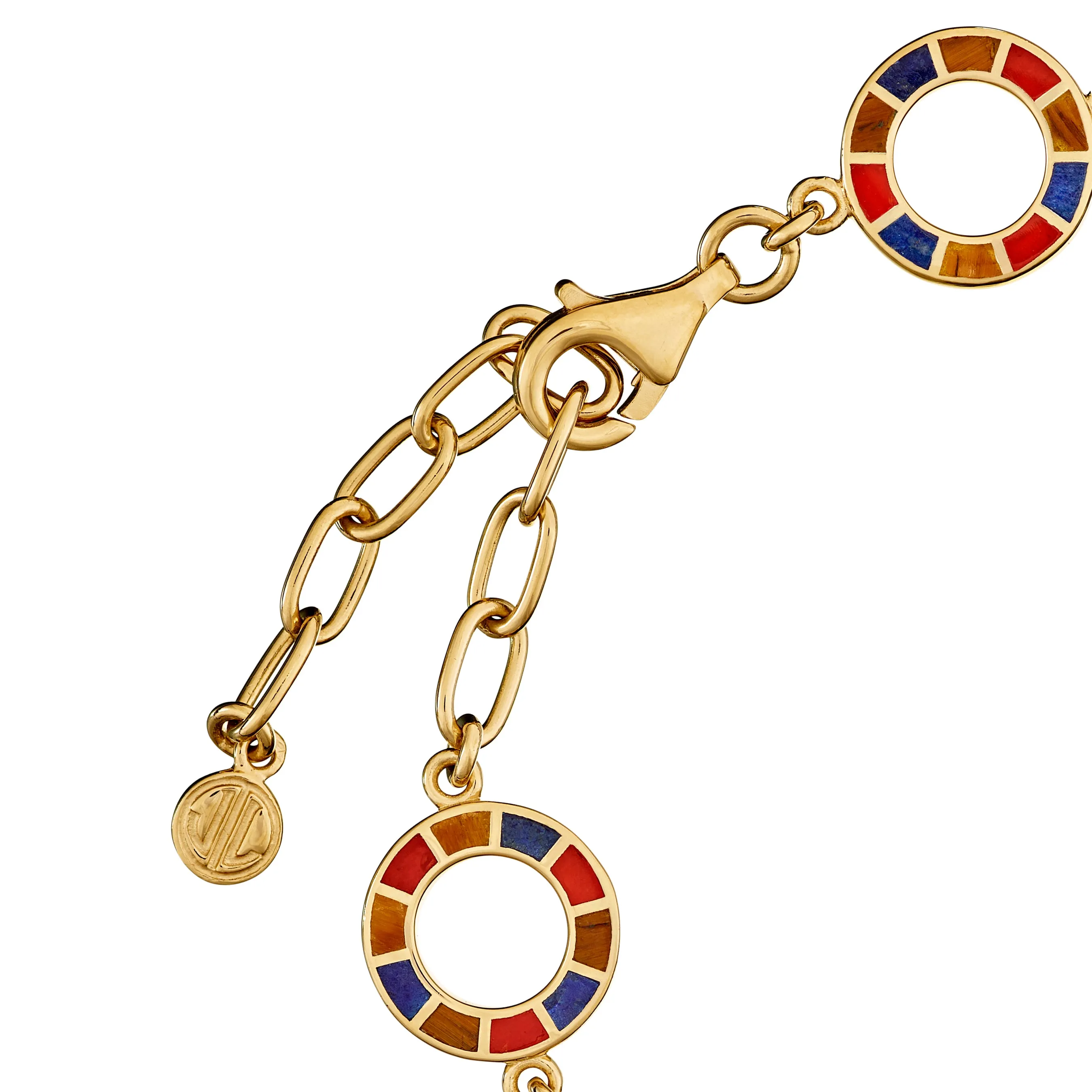 Dash All Around Circle Gemstone 18K Gold Vermeil Sterling Silver Bracelet
