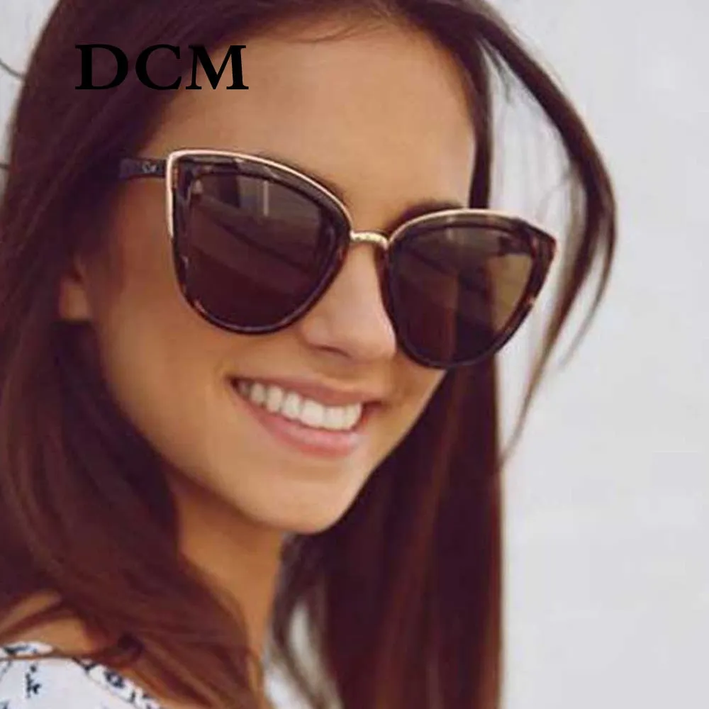 DCM Cateye Sunglasses Women Vintage Gradient Glasses Retro Cat eye Sun glasses Female Eyewear UV400