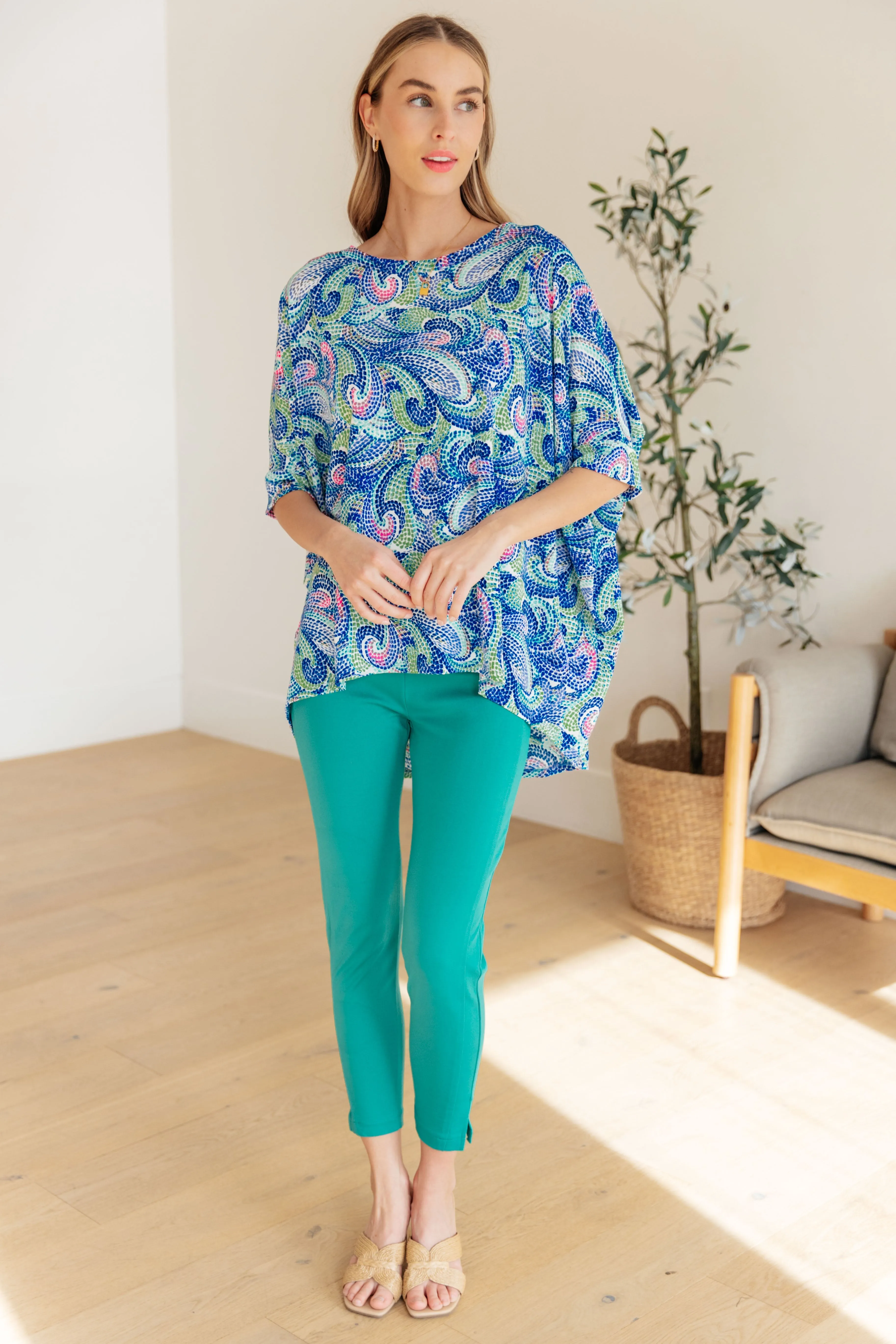Dear Scarlett Painted Blue Mix Essential Blouse