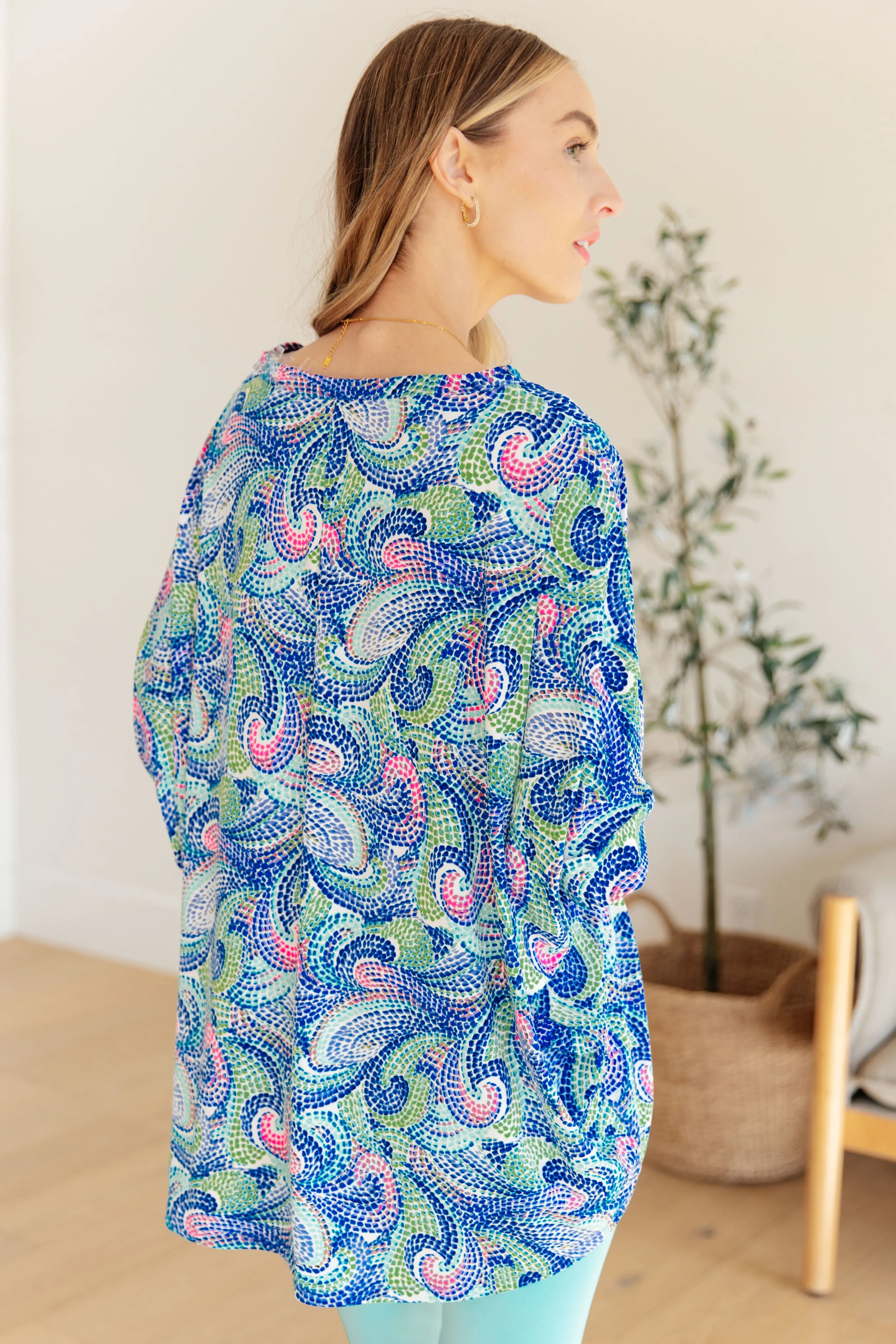 Dear Scarlett Painted Blue Mix Essential Blouse