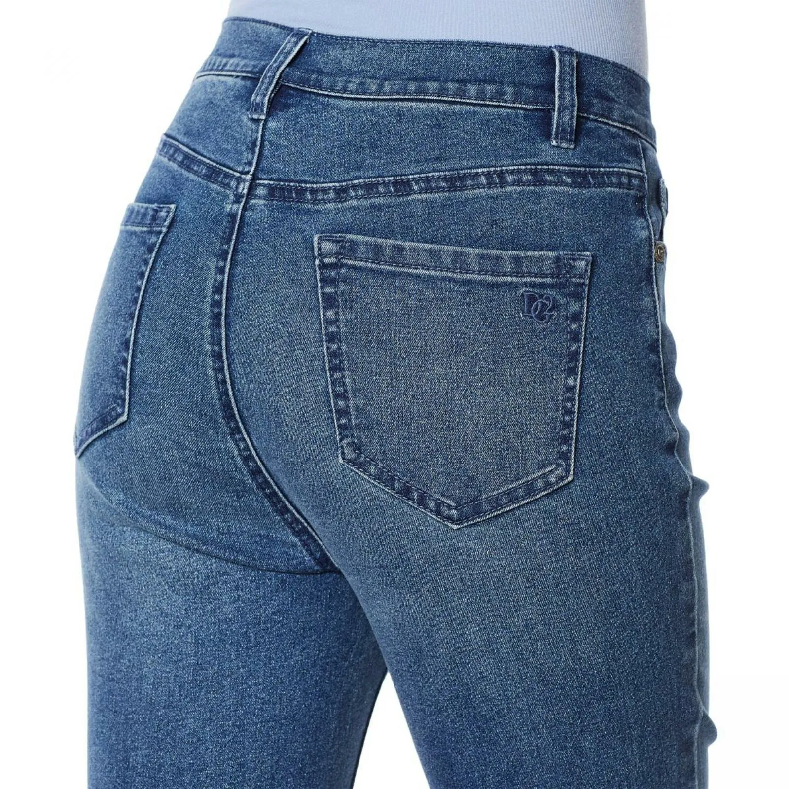 DG2 by Diane Gilman Women's Petite Snake Embellished Skinny Ankle Jeans