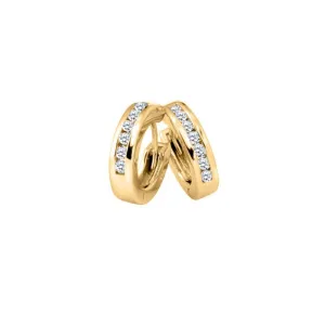 Diamond Classic Huggies set with 0.100tdw in 10K Yellow Gold