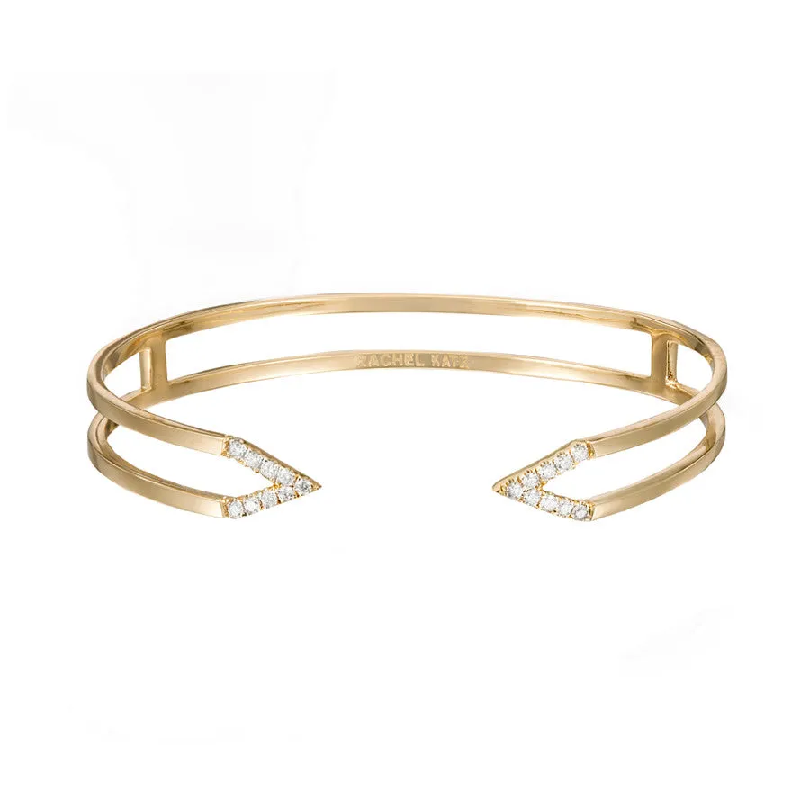 Diamond Dagger Cuff  | Yellow Gold