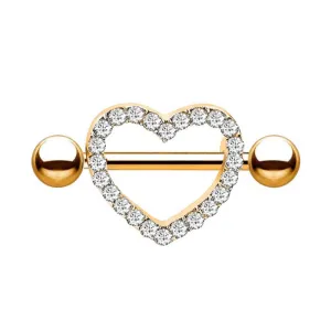 Diamond Heart Shape Nipple Shield Ring