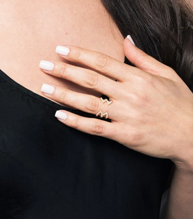 Diamond Stacked Dagger Ring | Yellow Gold
