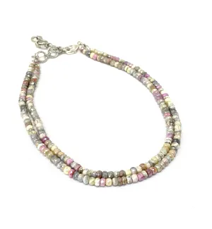 Double Strand Pastel Silverite Necklace