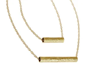 Double Tube Multi-Length Necklace | Gold Plated Brass