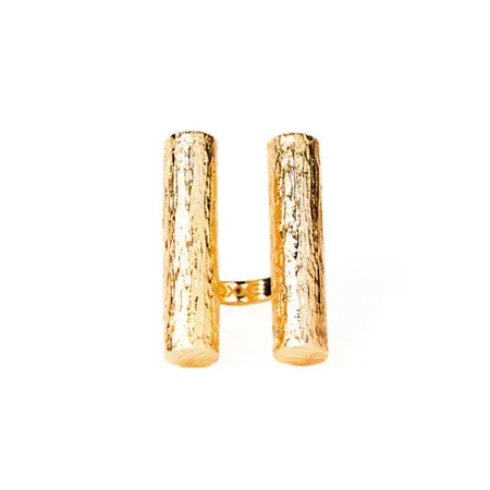 Double Tube Ring | Gold Plated Brass