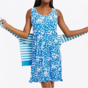 DRAPER JAMES Floral Ruffle Nightie Gown S/M