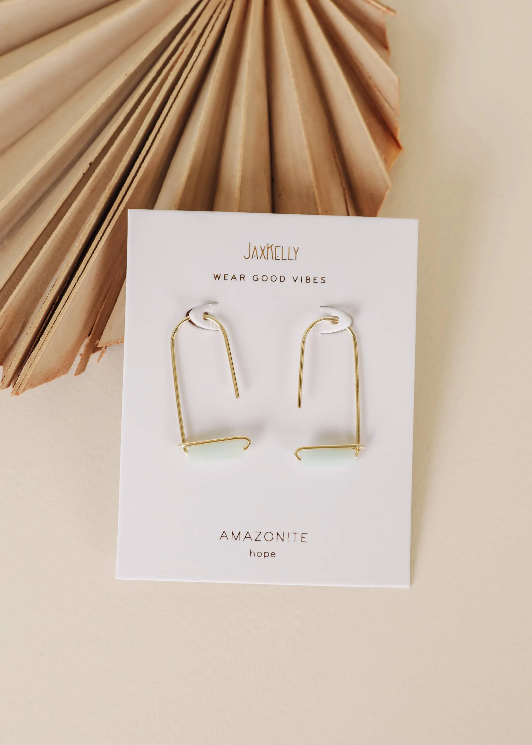 Drop - Amazonite - Gold Earrings