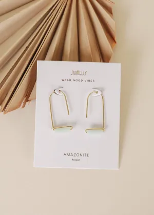 Drop - Amazonite - Gold Earrings