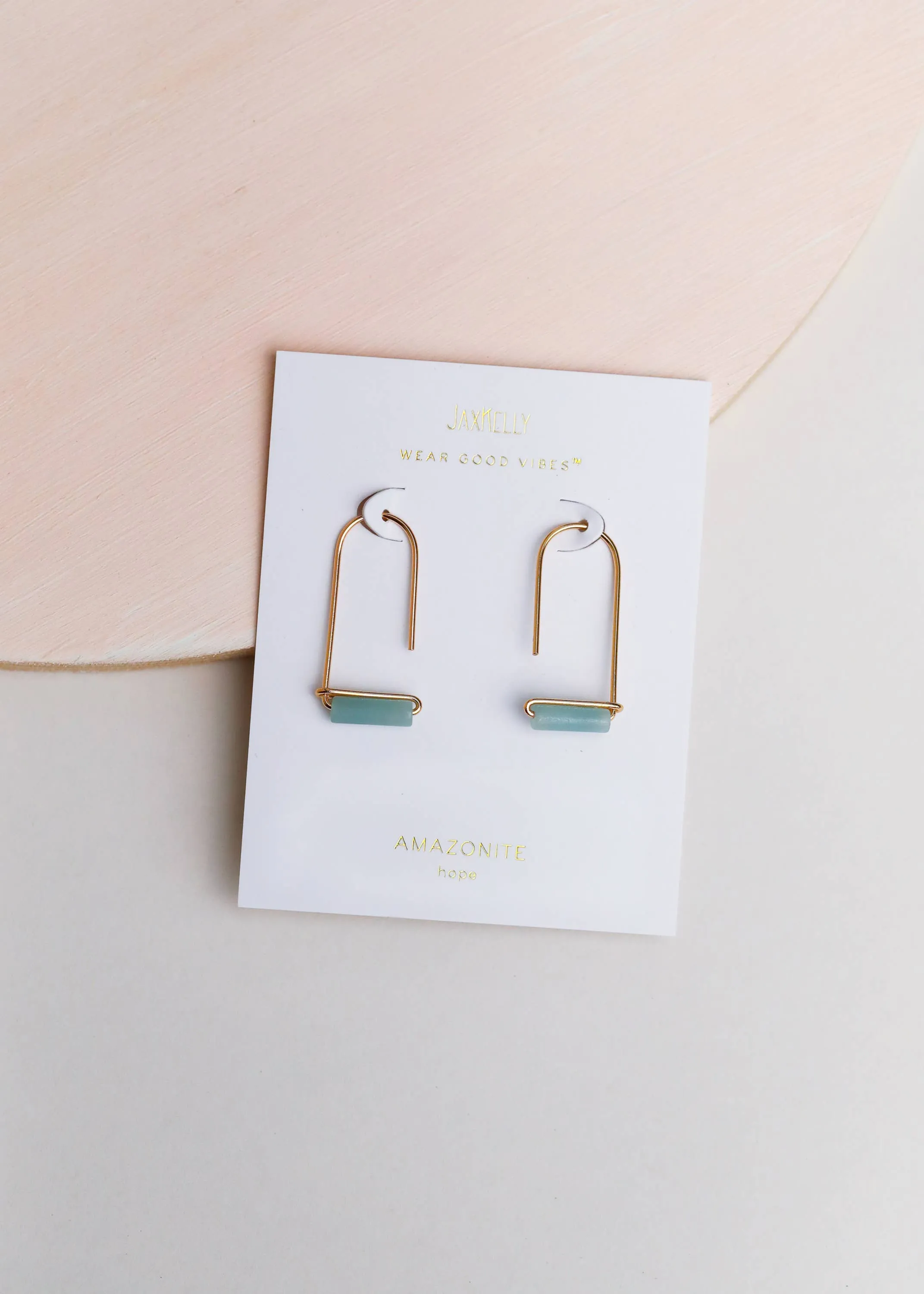 Drop - Amazonite - Gold Earrings