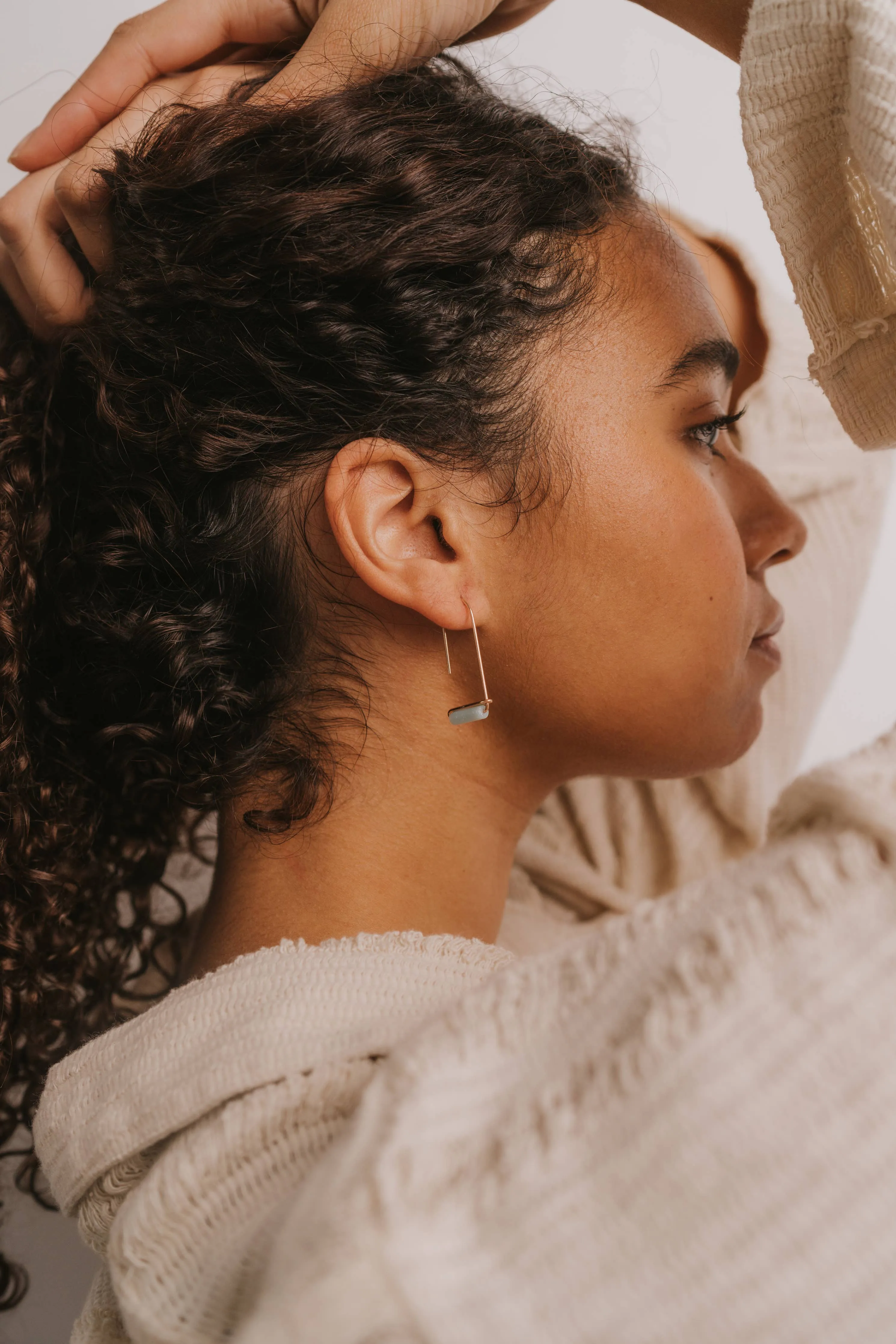Drop - Amazonite - Gold Earrings