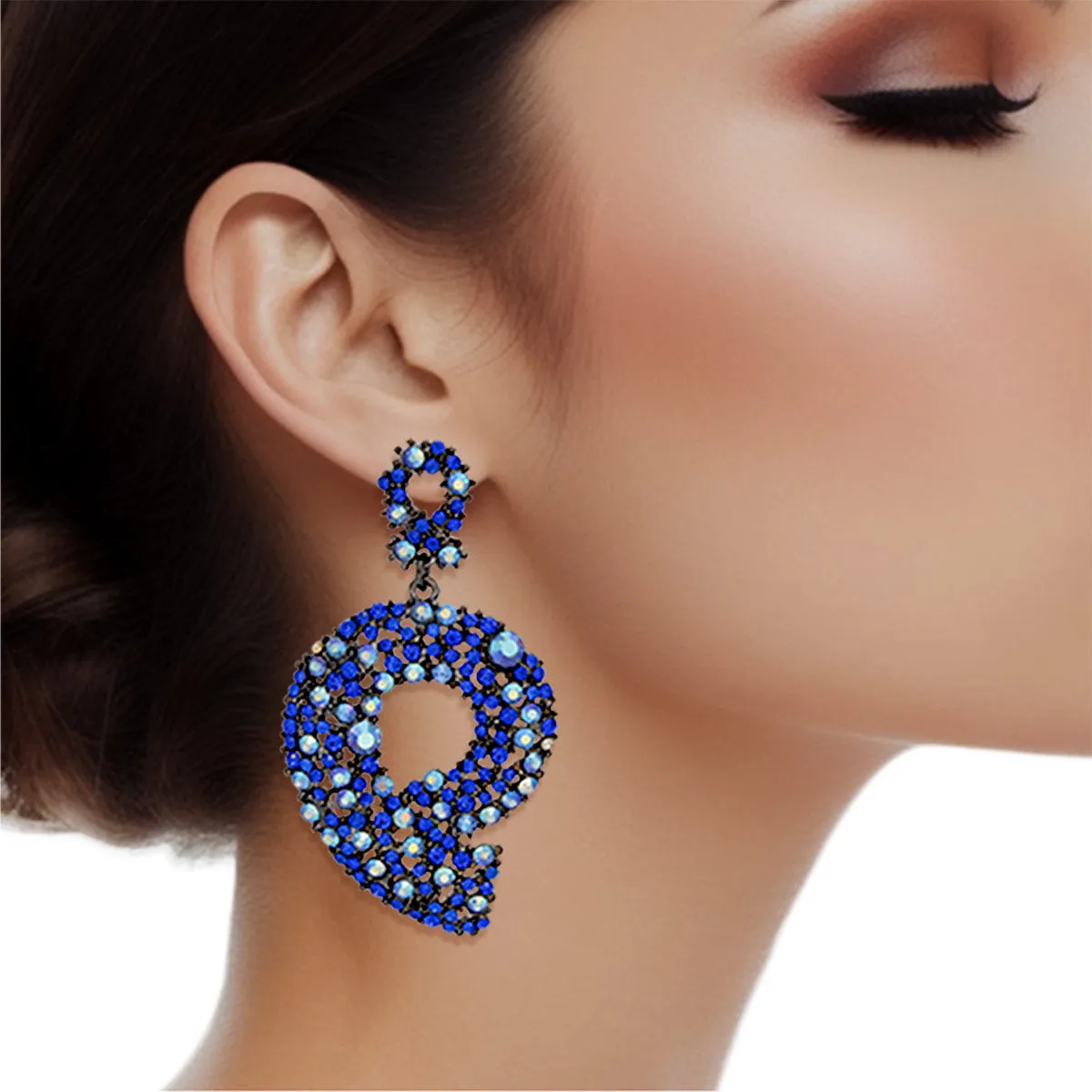 Drop Royal Blue Hematite 9 Earrings