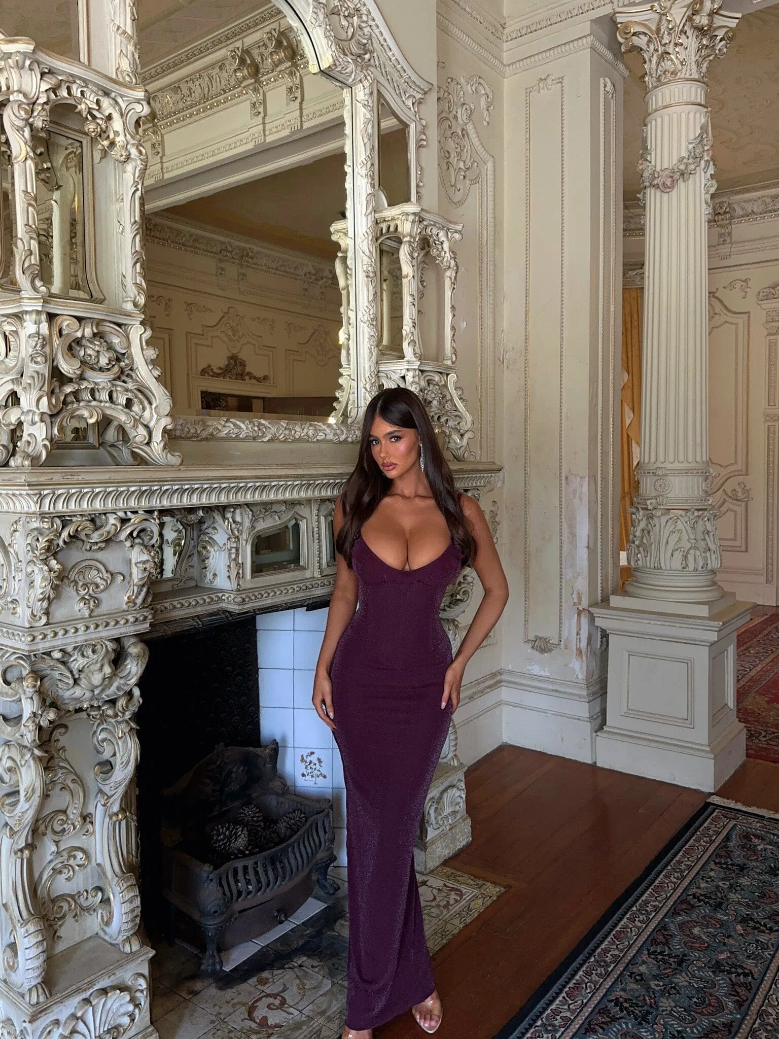 DYLAN MAXI DRESS PURPLE SHIMMER