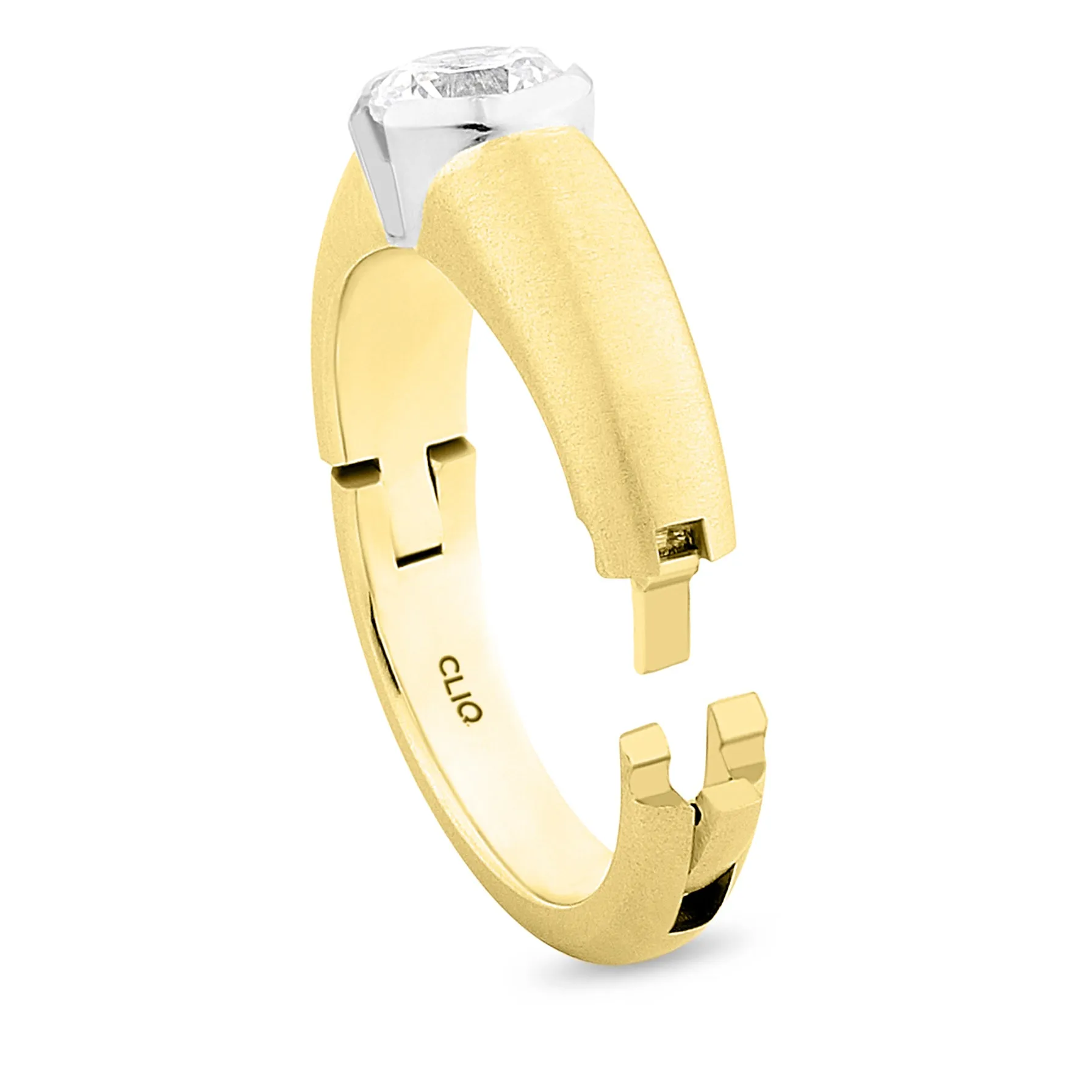 Eclipse Solitaire Engagement Ring with Textured Finish