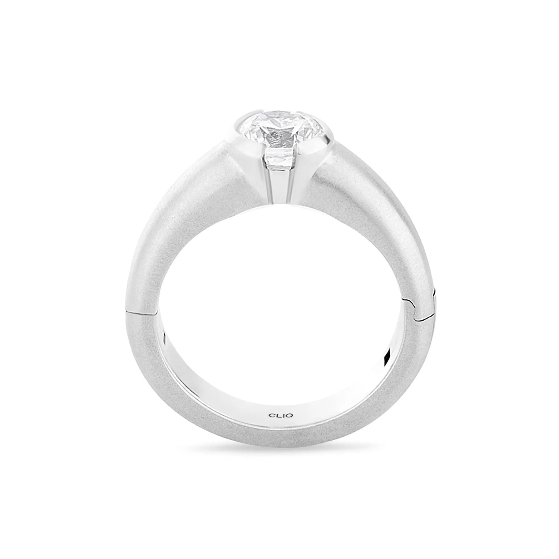 Eclipse Solitaire Engagement Ring with Textured Finish
