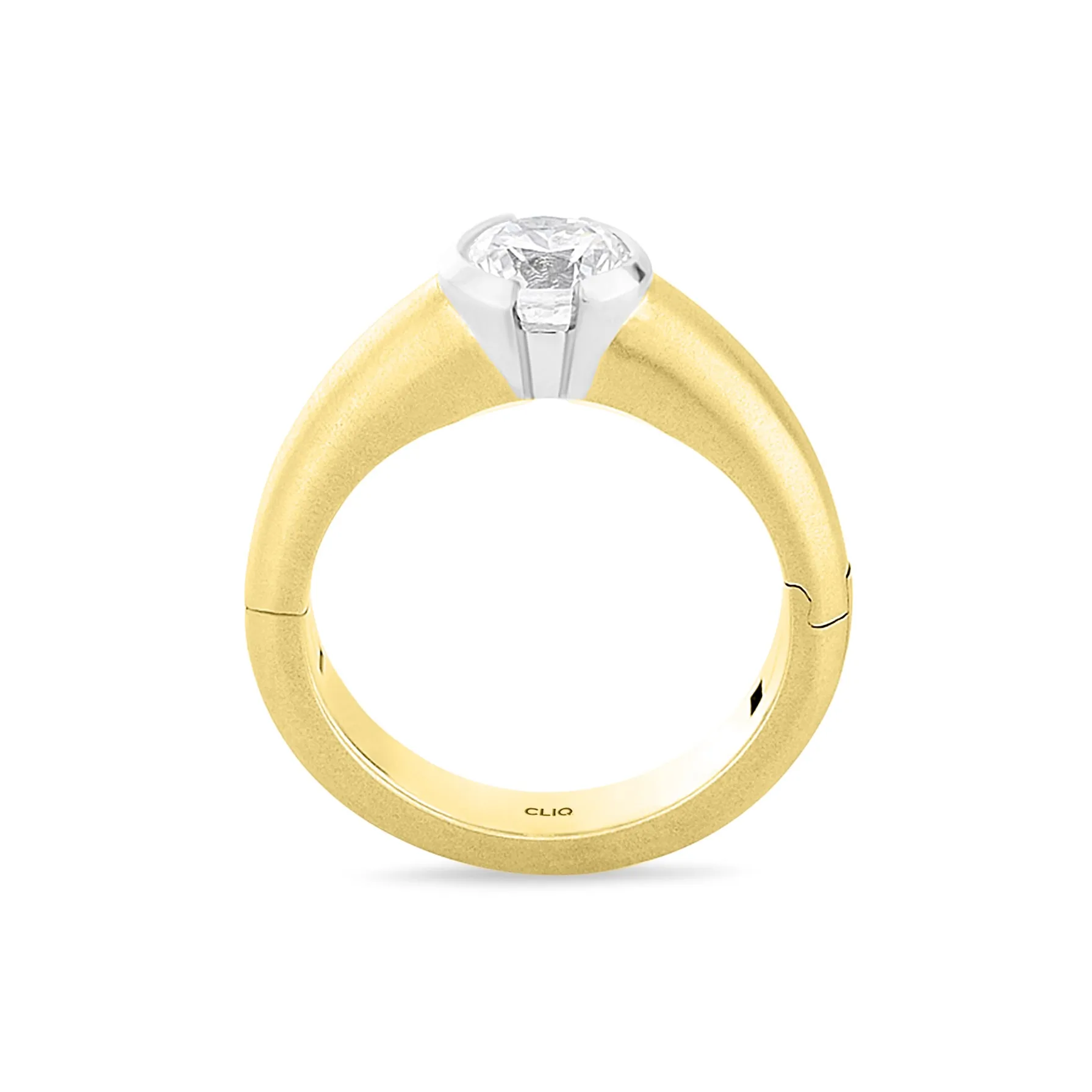 Eclipse Solitaire Engagement Ring with Textured Finish