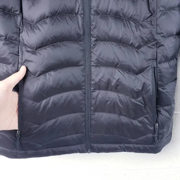 Eddie Bauer Women's 2-Tone 650 Fill Down Filled Puffer Jacket Black Size Medium