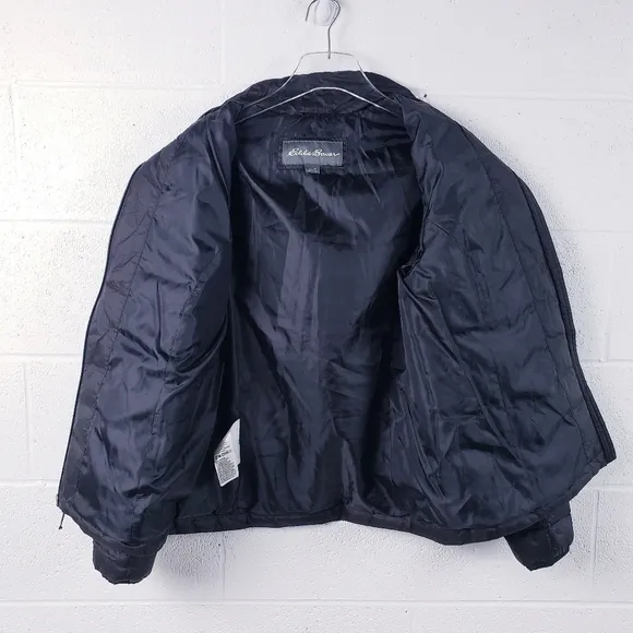 Eddie Bauer Women's 2-Tone 650 Fill Down Filled Puffer Jacket Black Size Medium