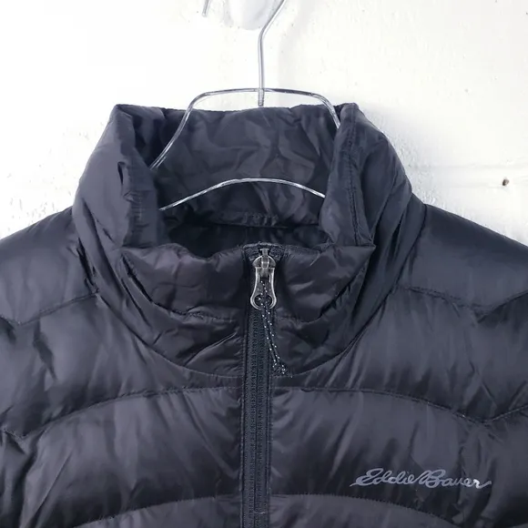 Eddie Bauer Women's 2-Tone 650 Fill Down Filled Puffer Jacket Black Size Medium