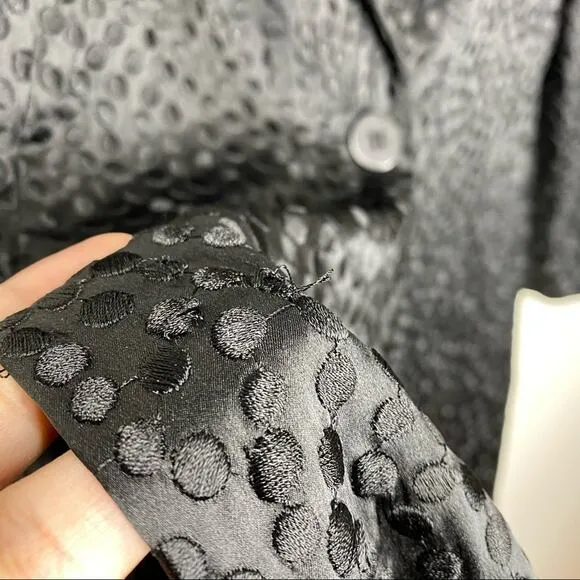 Eileen Fisher Embroidered Dot Textured Coat sz XS