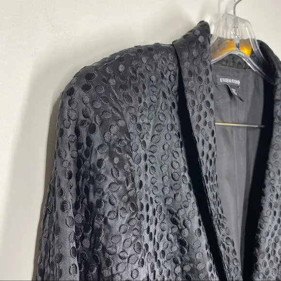 Eileen Fisher Embroidered Dot Textured Coat sz XS