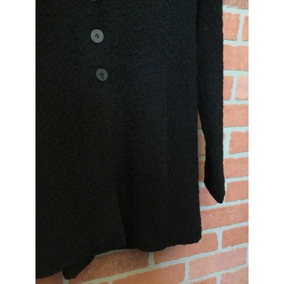 Eileen Fisher Women's Textured Jacket Coat Button Front blazer Collar Size XS