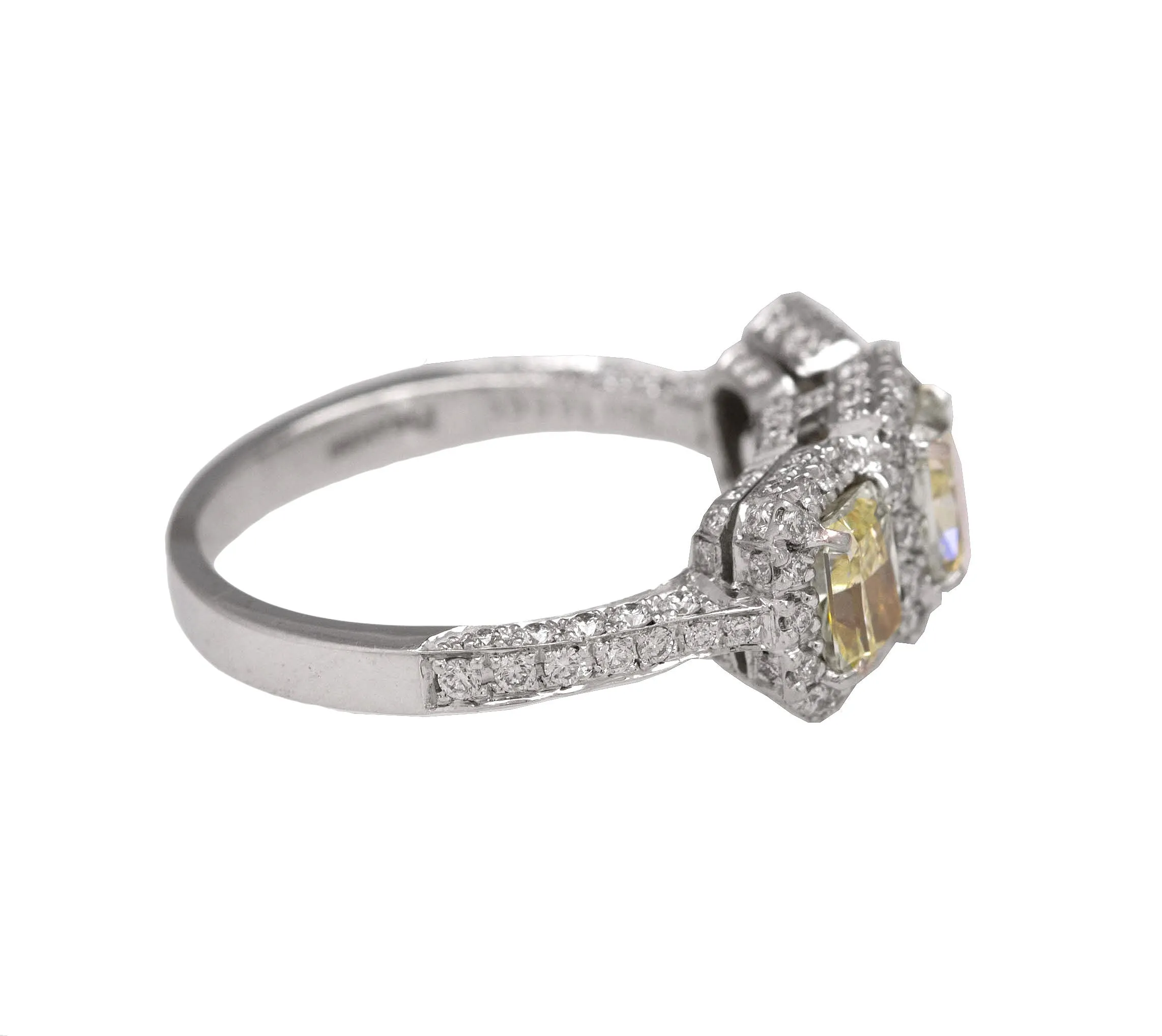 Elegant Ladies Piranesi 1.85 CT Yellow Canary Radiant Diamond Engagement Ring