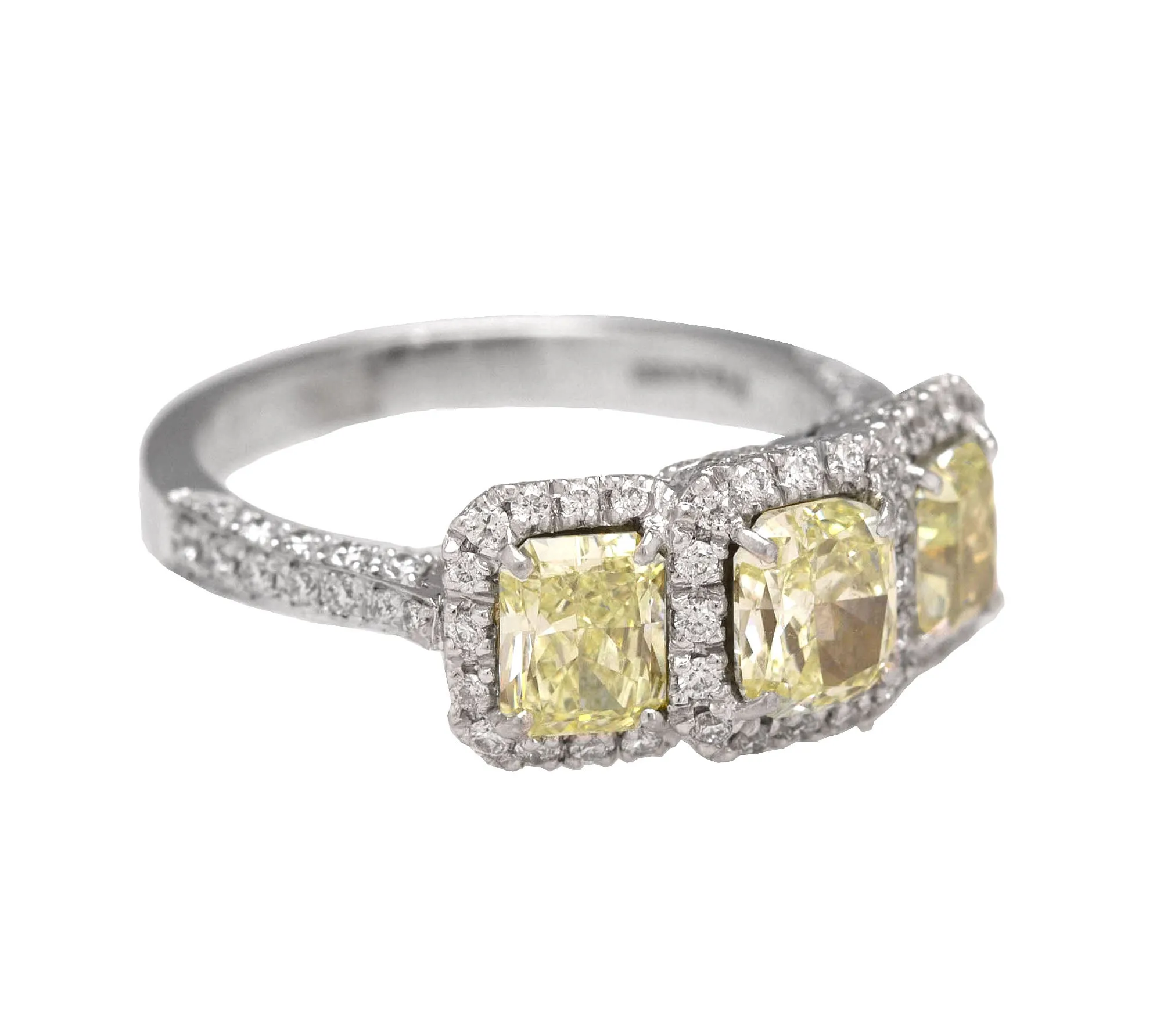 Elegant Ladies Piranesi 1.85 CT Yellow Canary Radiant Diamond Engagement Ring
