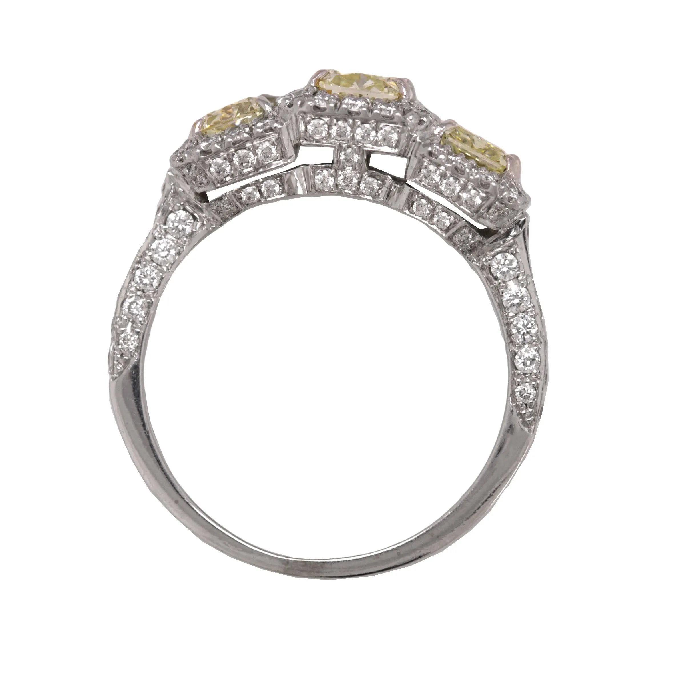 Elegant Ladies Piranesi 1.85 CT Yellow Canary Radiant Diamond Engagement Ring
