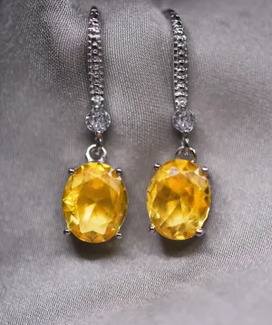 Elegant Natural Citrine Earrings