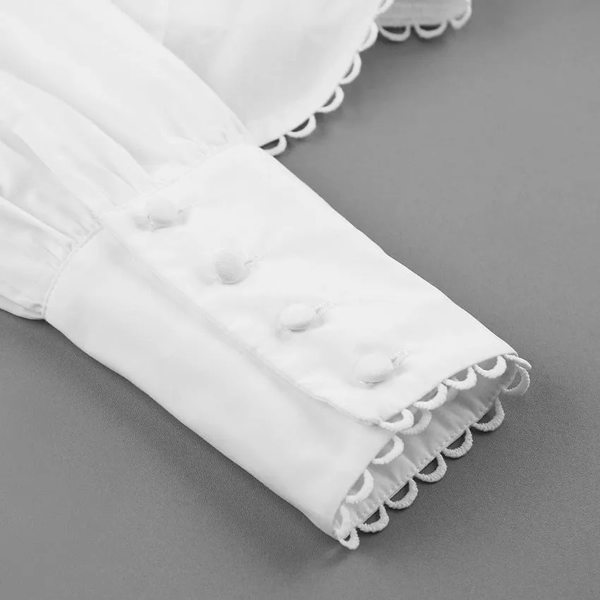 Elegant Single-breasted Mandarin High Collar Shirts Crop Tops