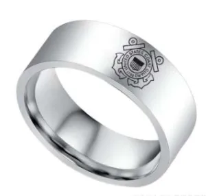 Elegant U.S Coast Guard Ring - Pure Titanium!