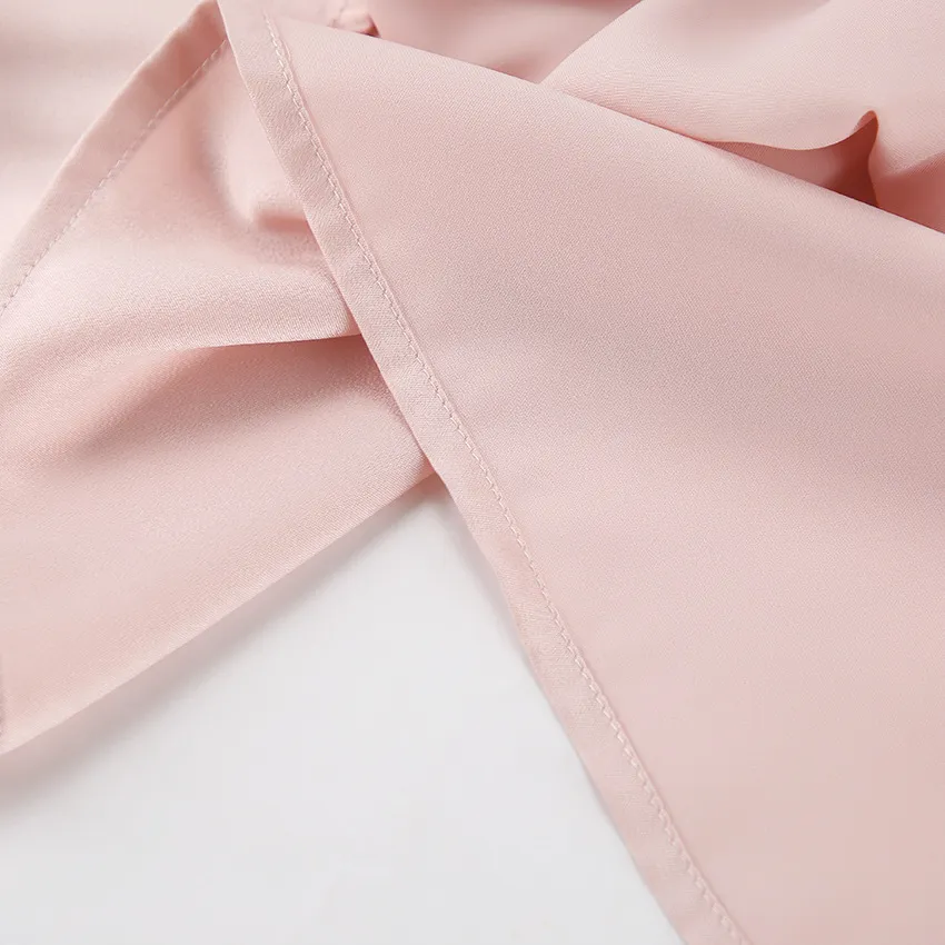 Elegant Women's Satin Bow Collar Irregular Blouse